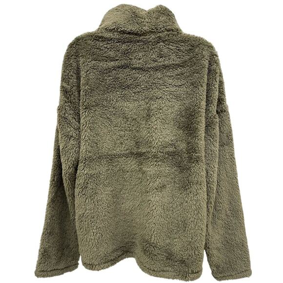 32 DEGREES Heat Mock Turtle Neck Sherpa Sweater in Olive Size Large New w/ Tag - Picture 2 of 5